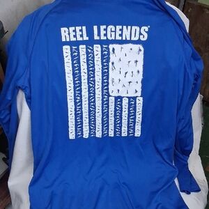 3/$30 Reel Legends Royal Blue Flag Graphic Shirt